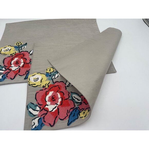 2 Threshold Dolce Vita Floral Embroidered Placemats Floral Embroidery - Picture 3 of 4